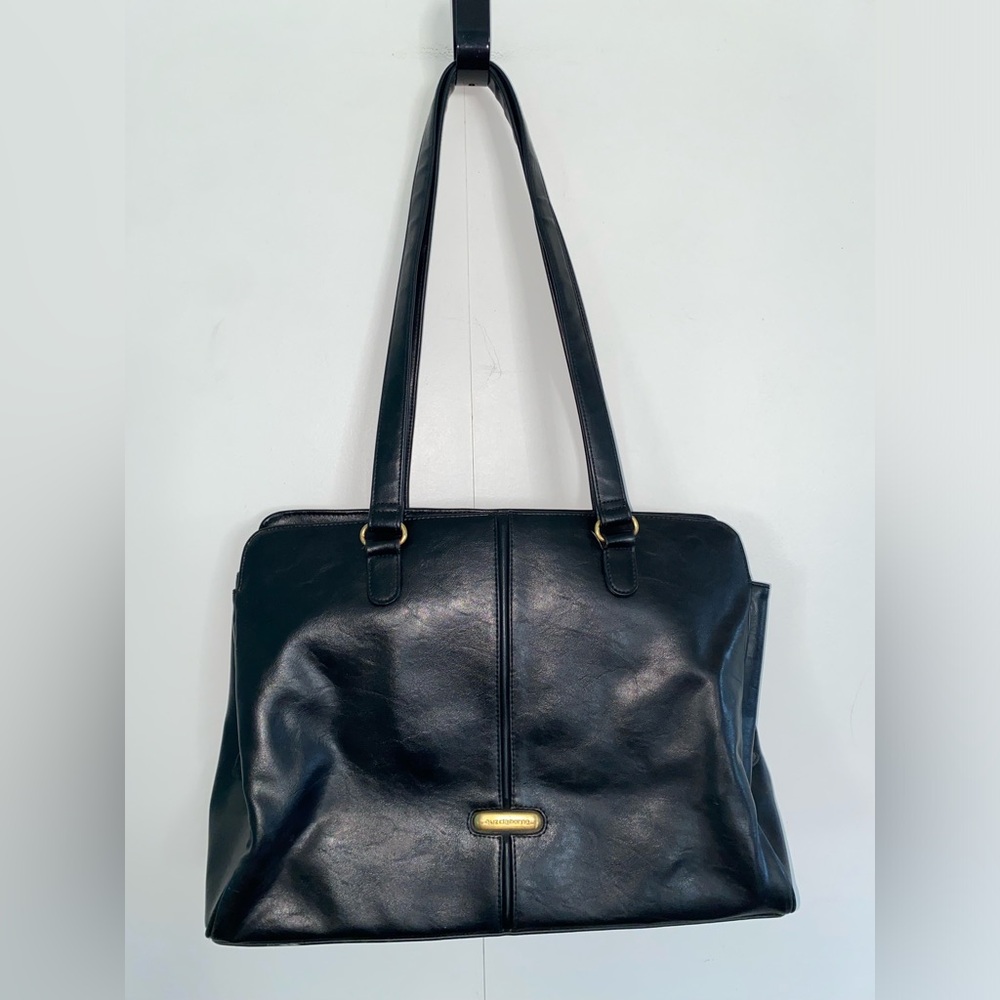 Liz Claiborne Black with Gold Accents Satchel Bag